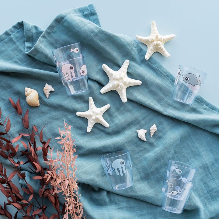 Sea Friends Yummy ミニグラス 3個 12 cl, Blue Done by deer
