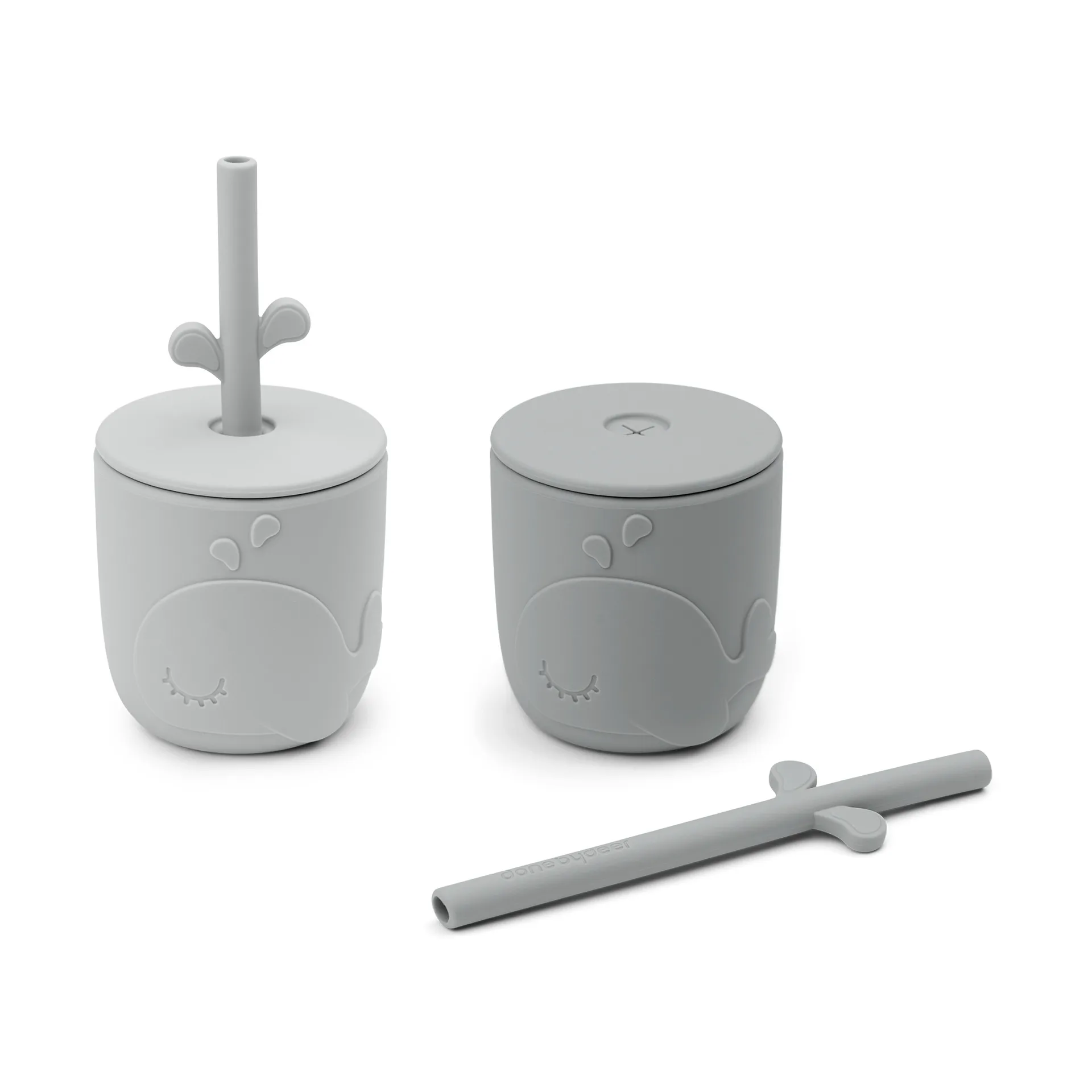 Wally peekabooストロー付きマグ 2個, Grey Done by deer