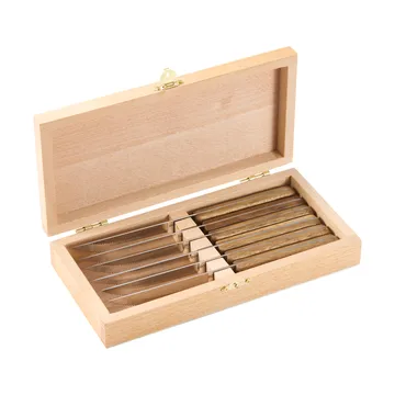 BBQ ステーキナイフ - Stainless steel, 6-pack, acacia wooden box, 22.5x2 cm - Dorre