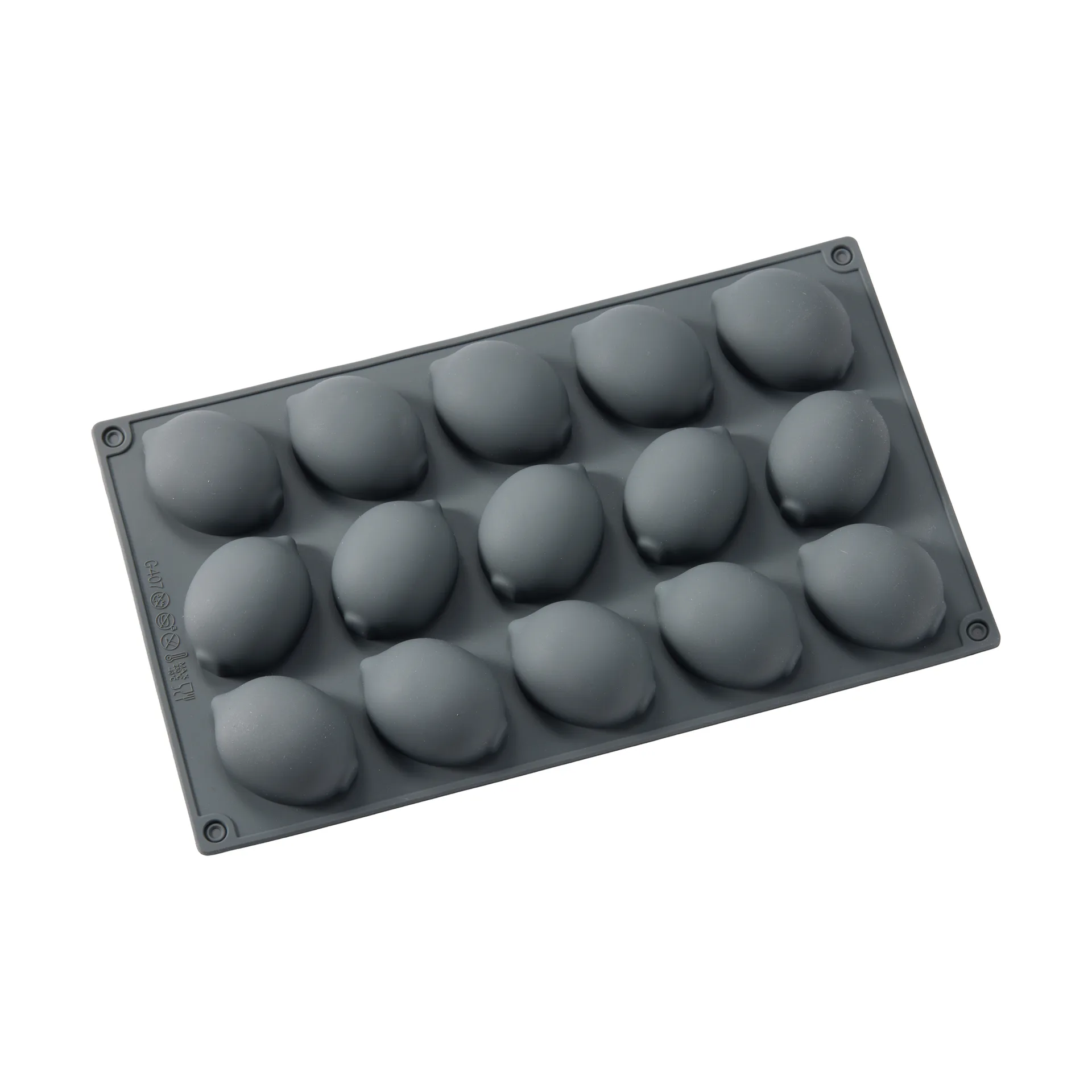 Beck ベーキングティン, Grey, lemon, silicone, 15 pcs Dorre