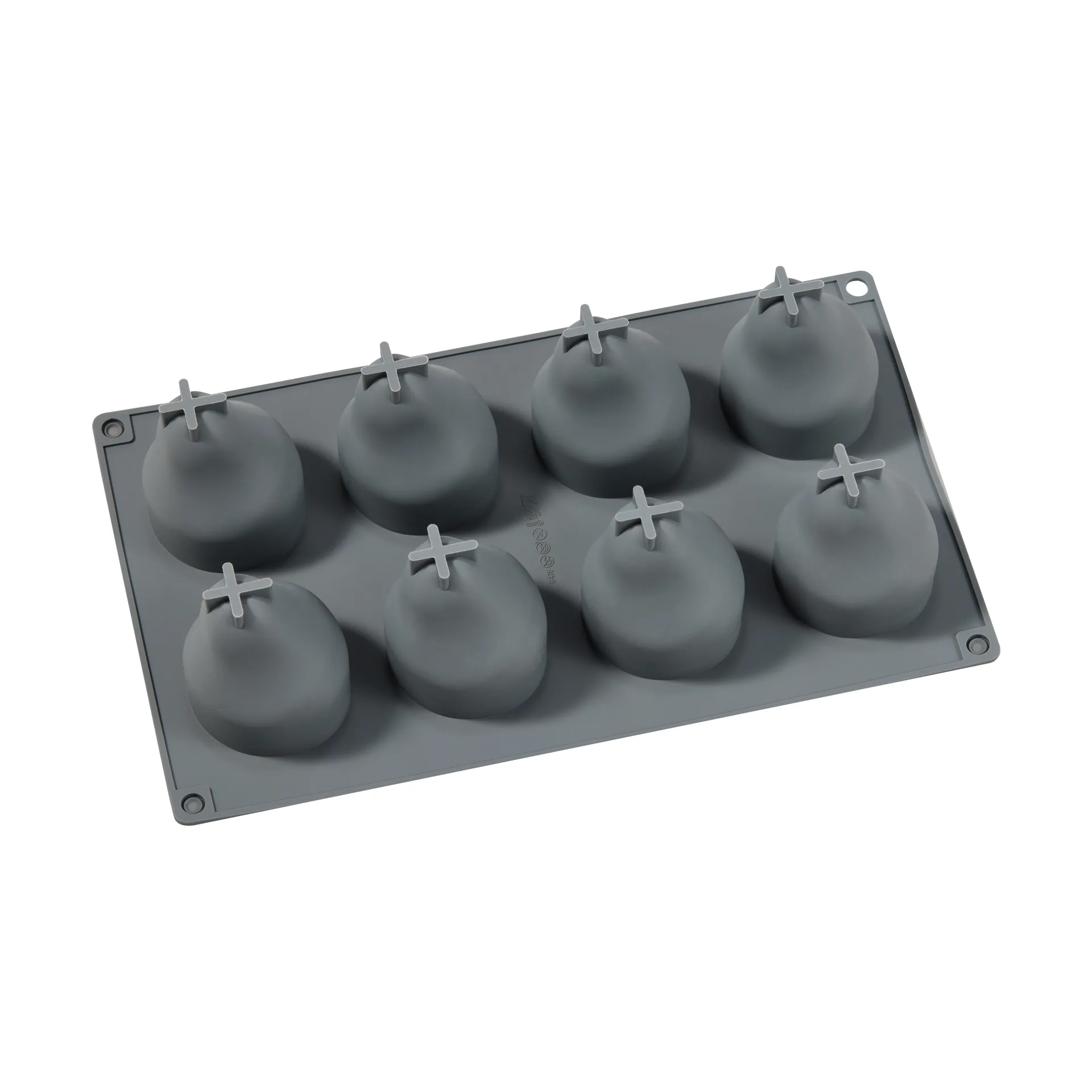 Beck ベーキングティン, Grey, pear, silicone, 8 pcs Dorre