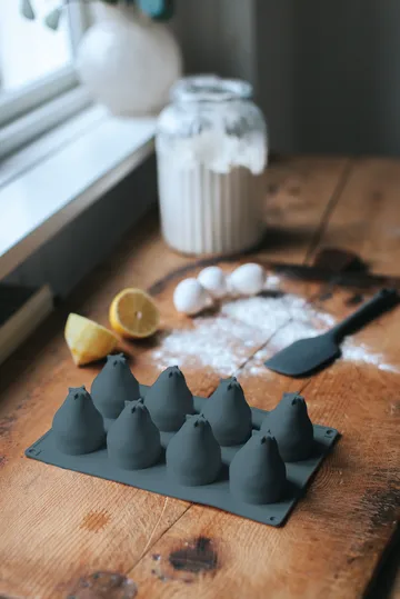Beck ベーキングティン - Grey, pear, silicone, 8 pcs - Dorre