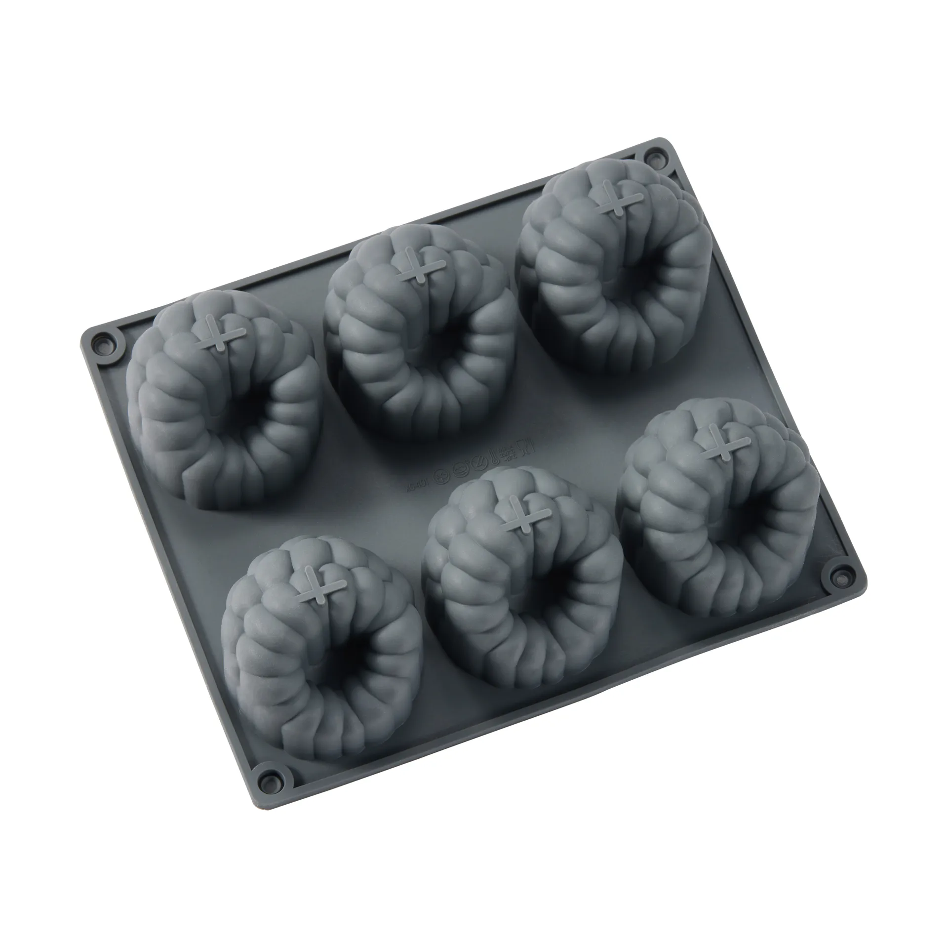 Beck ベーキングティン, Grey, raspberry, silicone, 6 pcs Dorre