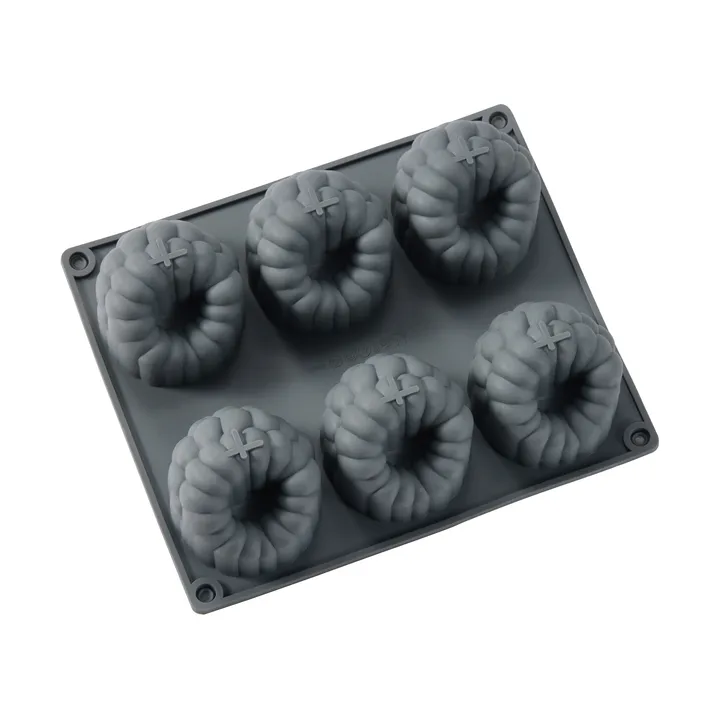 Beck ベーキングティン - Grey, raspberry, silicone, 6 pcs - Dorre