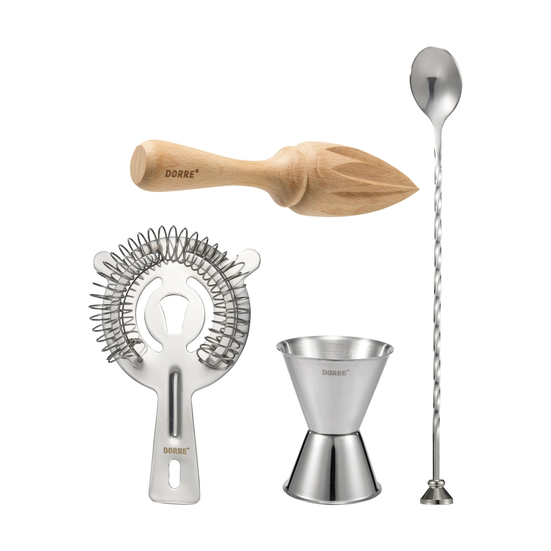 Bobbee バーアクセサリー, Stainless steel, wood, 4 pieces Dorre