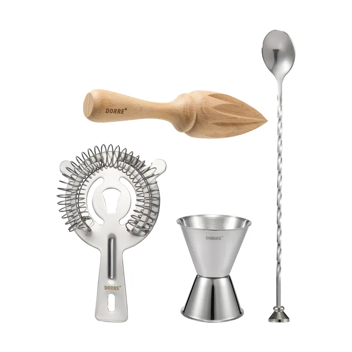 Bobbee バーアクセサリー - Stainless steel, wood, 4 pieces - Dorre