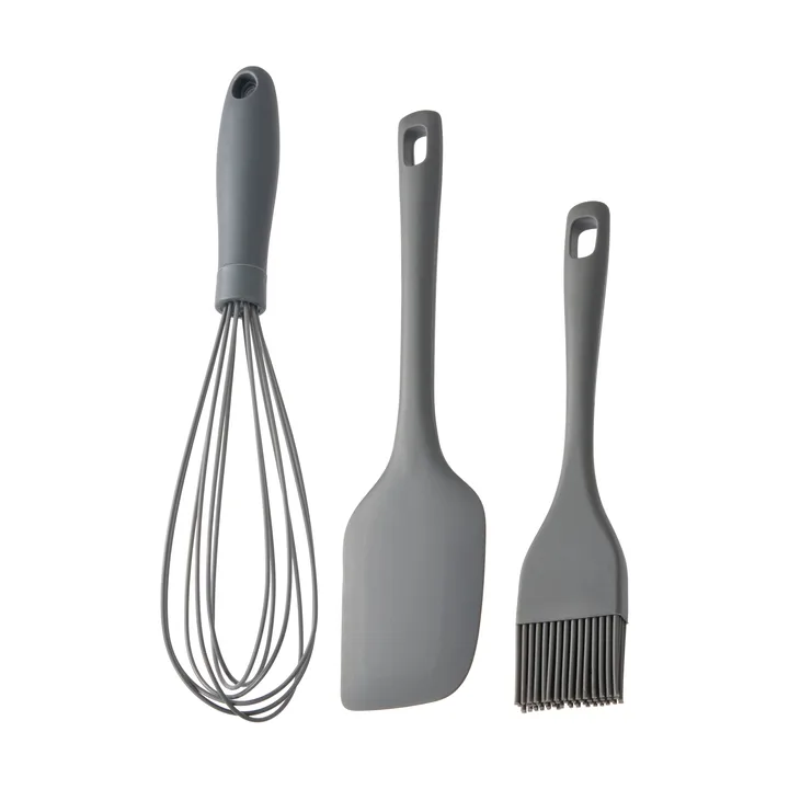 Cookie ユーテンシルセット - Grey, silicone, 3 pieces - Dorre