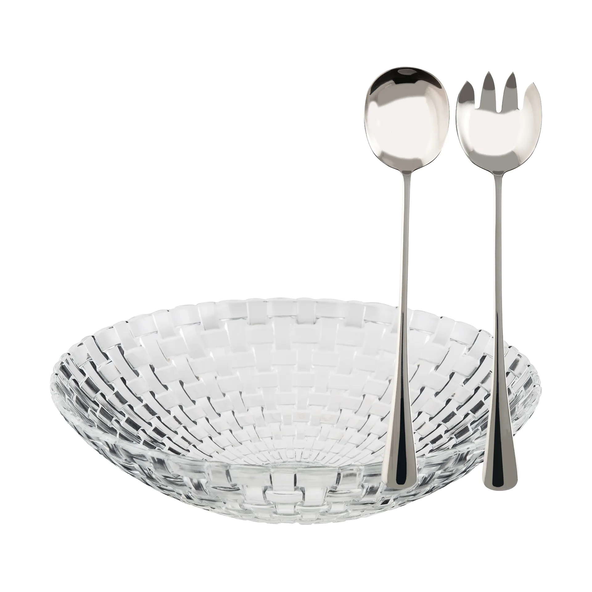 Glitter サラダボウルセット, Glass-stainless steel, 3 pieces Dorre