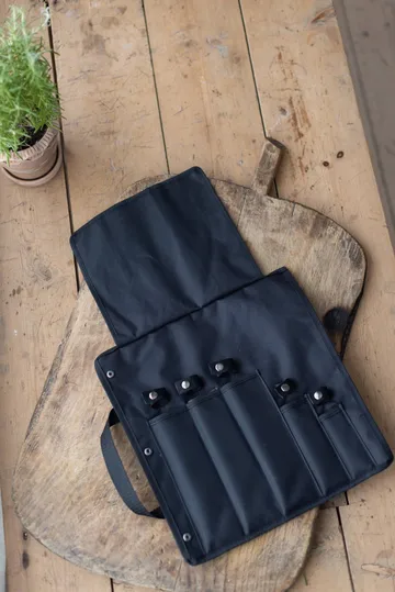 Kadi ナイフケース - Black nylon, 5 knife slots - Dorre