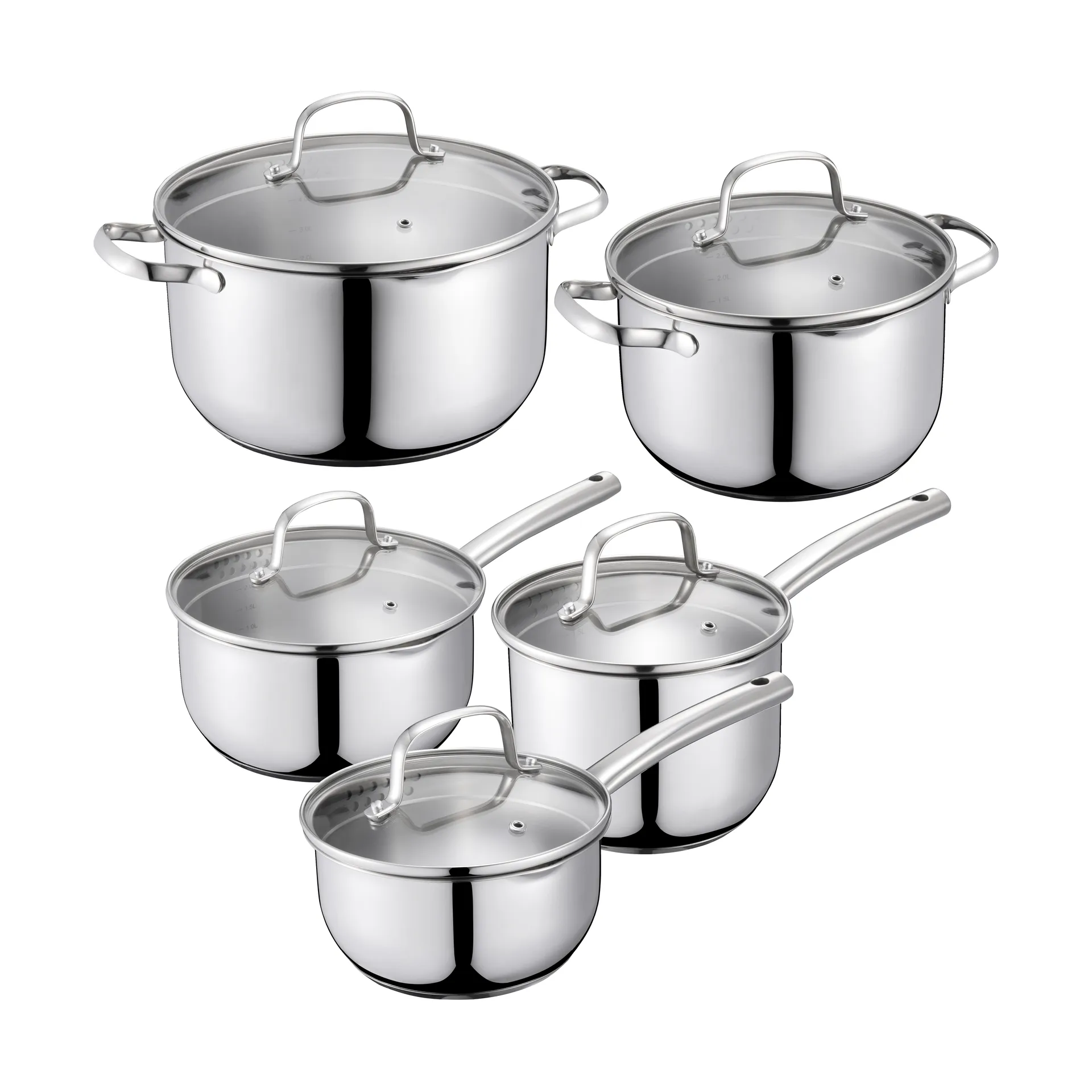 Kerri 片手鍋セット, Stainless steel, 10 pieces Dorre