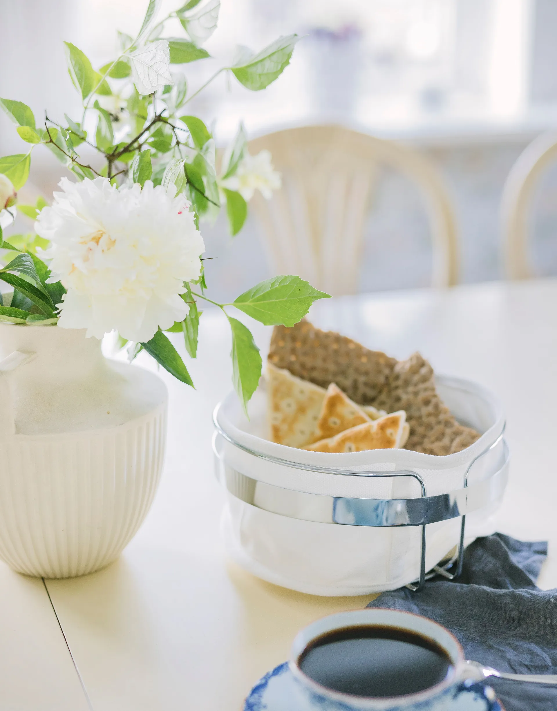 Practical ブレッドビン Ø22 cm, Fabric-chrome Dorre