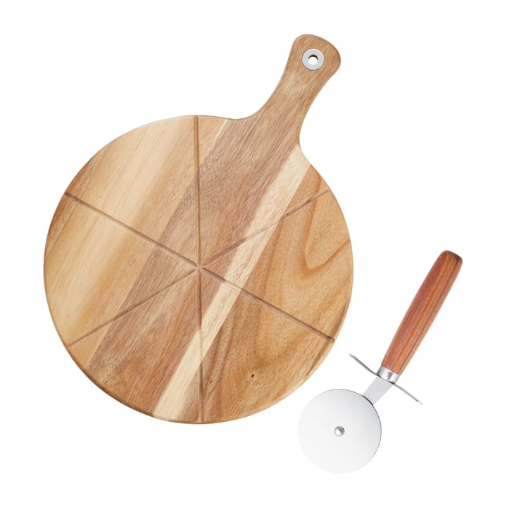 Sade pizza set: ピザカッター, カッティングボード Ø32 cm - Acacia - Dorre