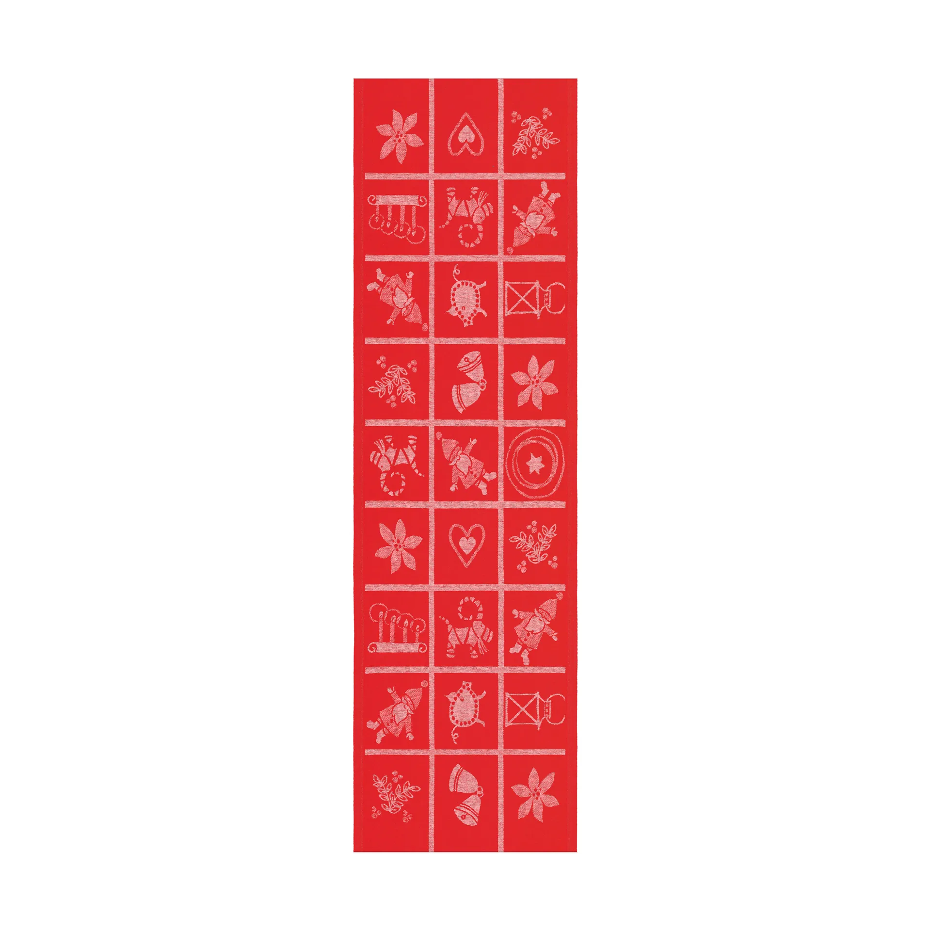 Adventruta テーブルランナー 35x120 cm, Red Ekelund Linneväveri