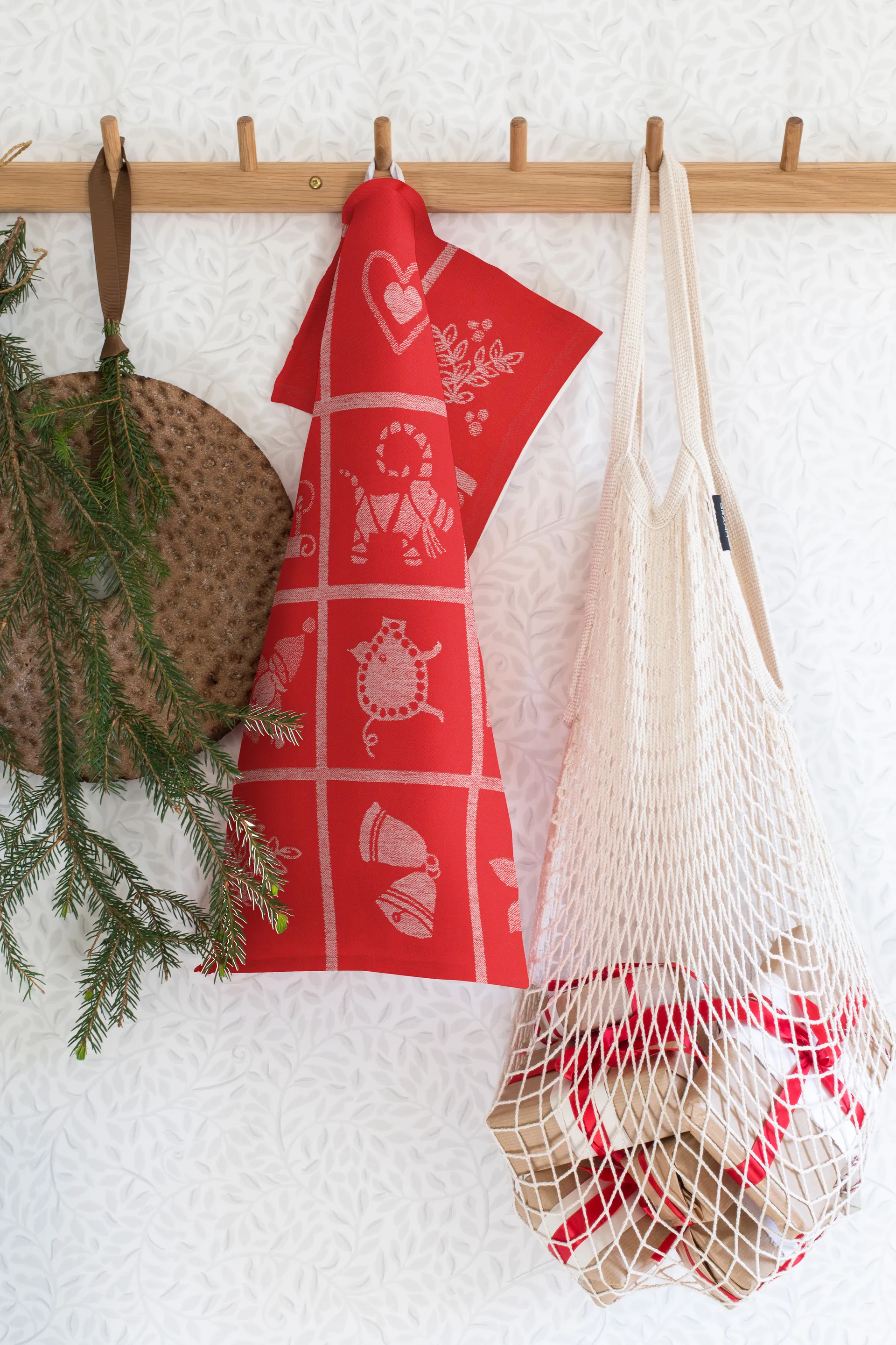 Adventruta キッチンタオル 35x50 cm, Red Ekelund Linneväveri