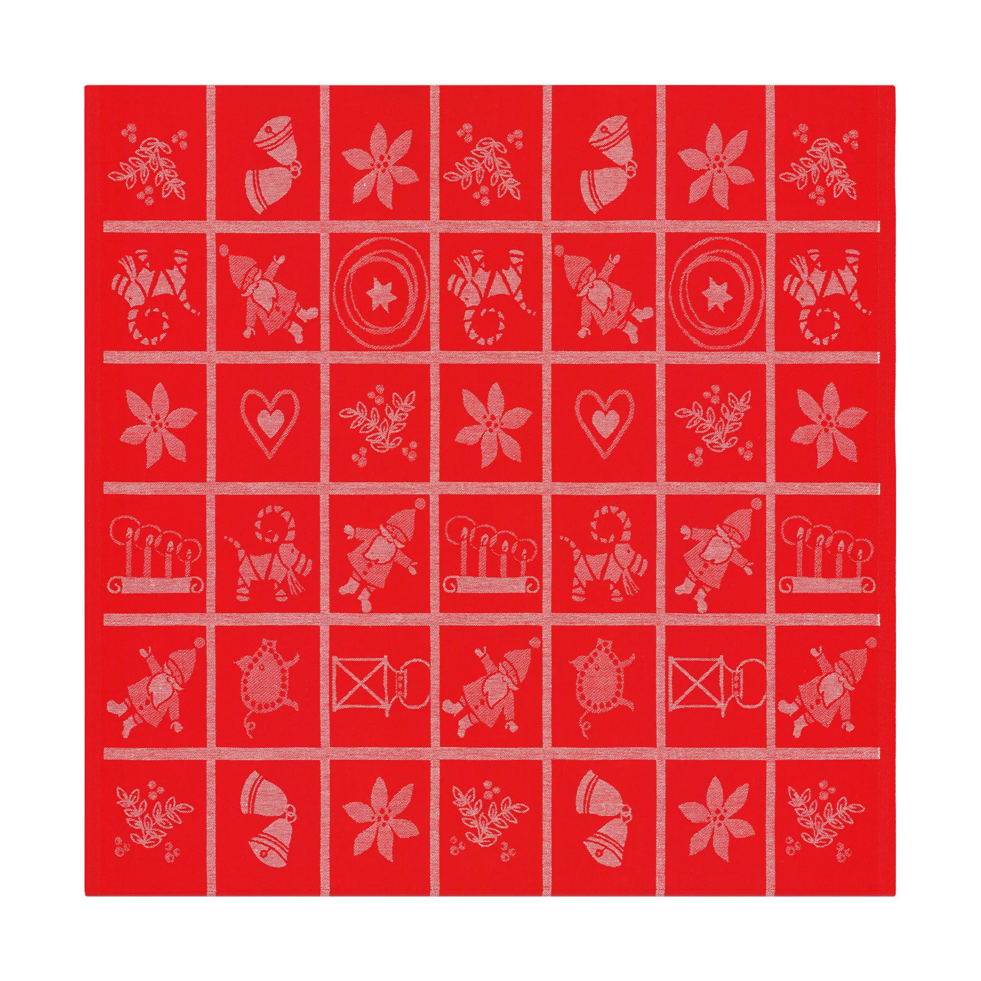 Adventruta テーブルクロス 80x80 cm, Red Ekelund Linneväveri