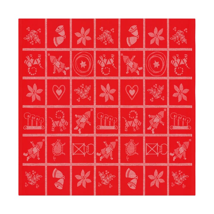 Adventruta テーブルクロス 80x80 cm - Red - Ekelund Linneväveri