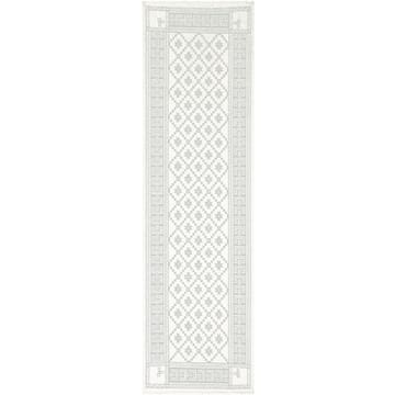 Åttebladrose テーブルランナー 50x150 cm - Beige - Ekelund Linneväveri