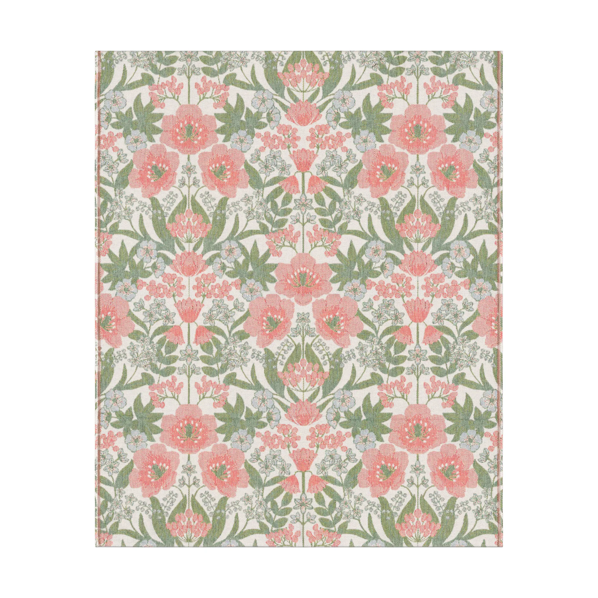 Bettys tulpaner ブランケット 140x170 cm, Pink-green Ekelund Linneväveri
