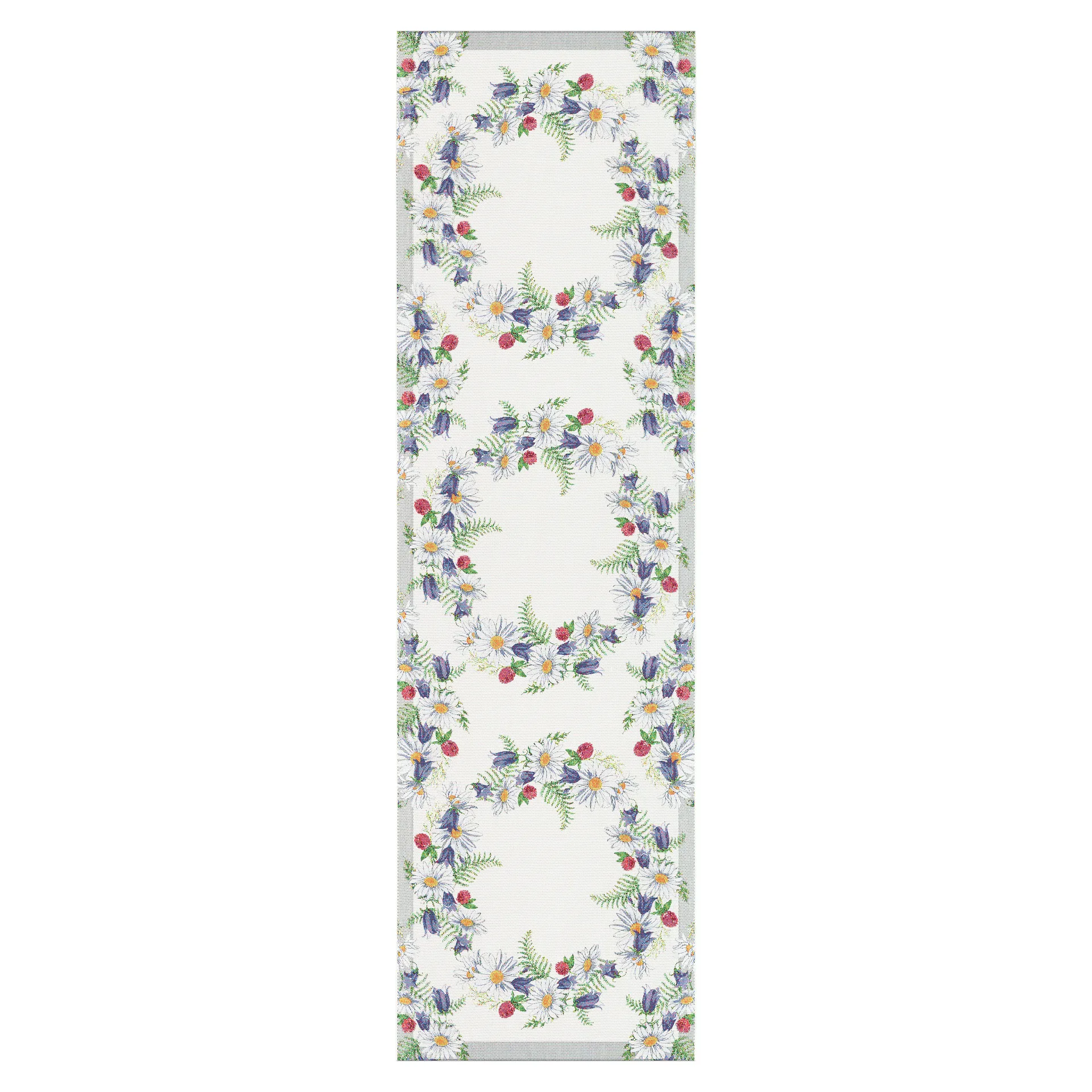 Blomkrans テーブルランナー 35x120 cm, multi Ekelund Linneväveri