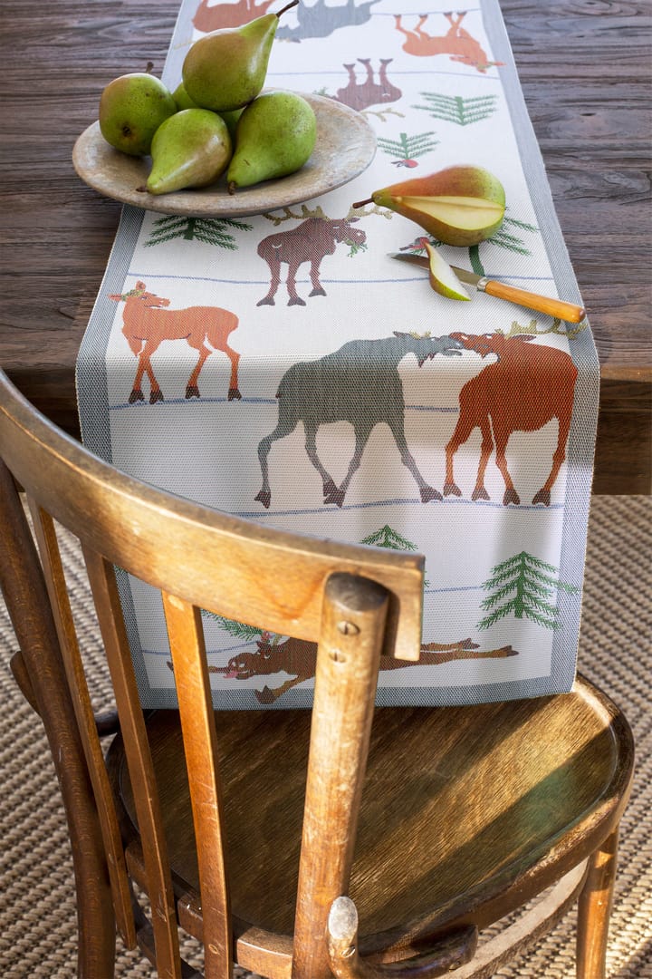 Clumsy moose ランナー, 35x120 cm Ekelund Linneväveri