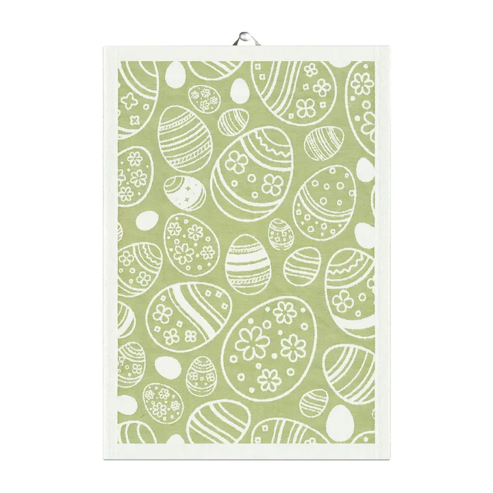 Easter Egg キッチンタオル 35x50 cm - Green - Ekelund Linneväveri