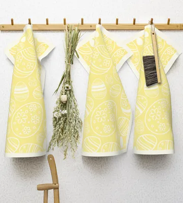 Easter Egg キッチンタオル 35x50 cm - Yellow - Ekelund Linneväveri