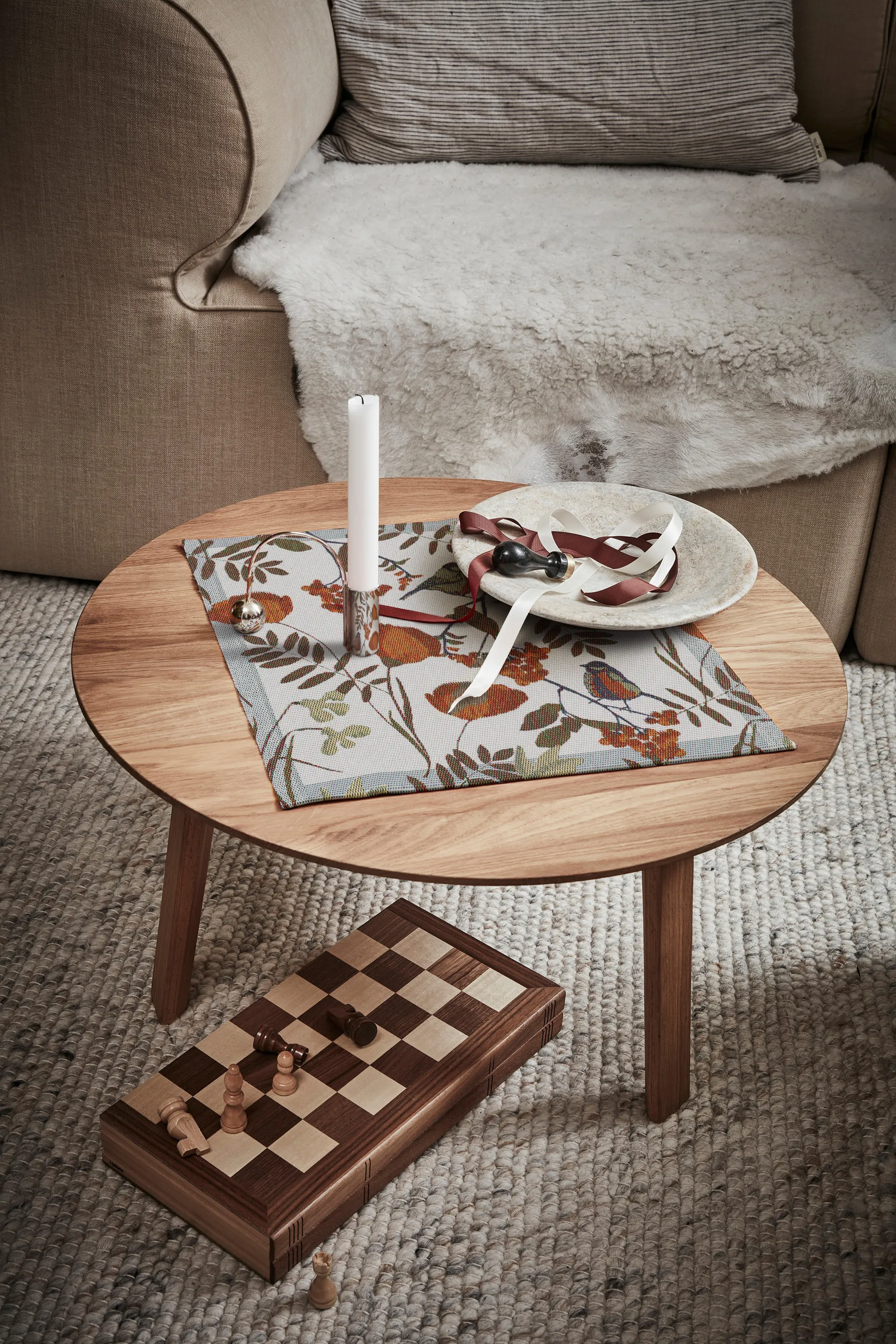 Fåglabäck ナプキン 35x35 cm, Brown-orange Ekelund Linneväveri