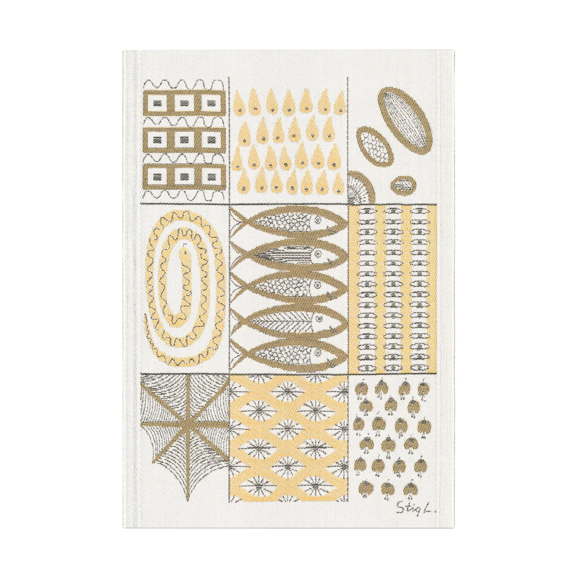 Fiskglänta キッチンタオル 35x50 cm, Yellow Ekelund Linneväveri