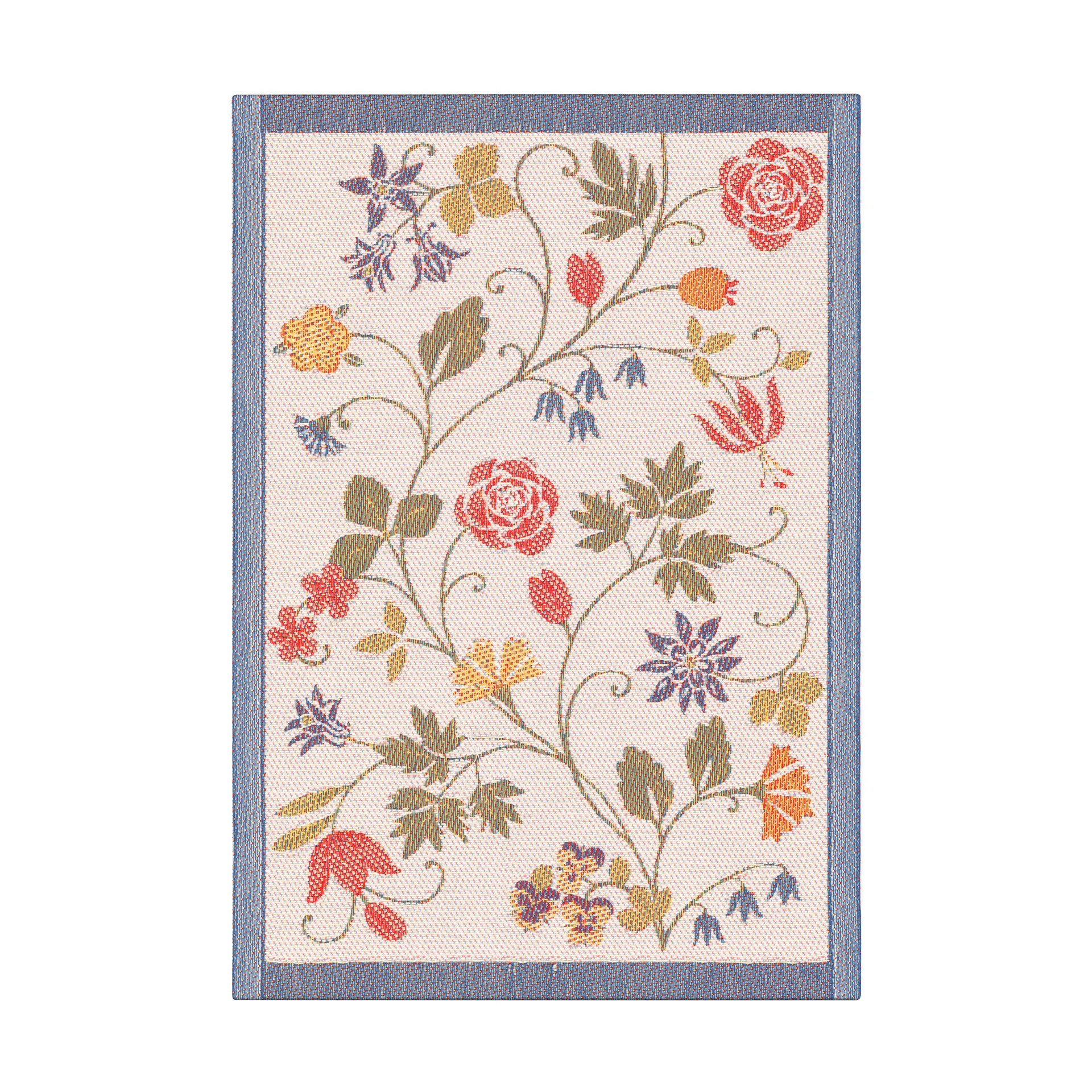 Flower キッチンタオル35x50 cm, Red-black Ekelund Linneväveri