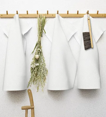 Gåsöga キッチンタオル bleached - 35x50 cm - Ekelund Linneväveri