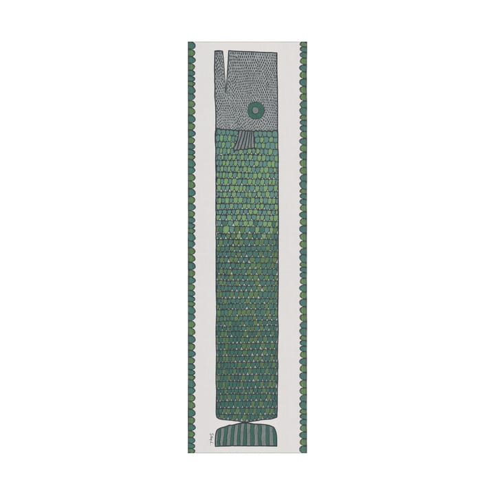 Herringbone ランナー 35x120 cm - Blue-green - Ekelund Linneväveri