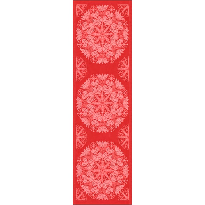 Hjärtbo テーブルランナー 35x120 cm - red - Ekelund Linneväveri