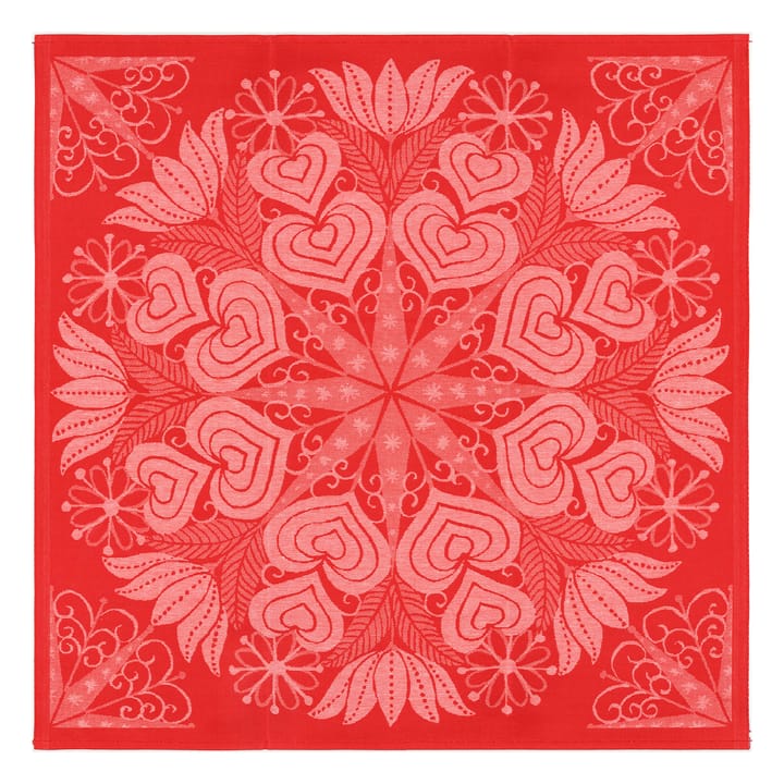 Hjärtbo テーブルクロス 80x80 cm - red - Ekelund Linneväveri