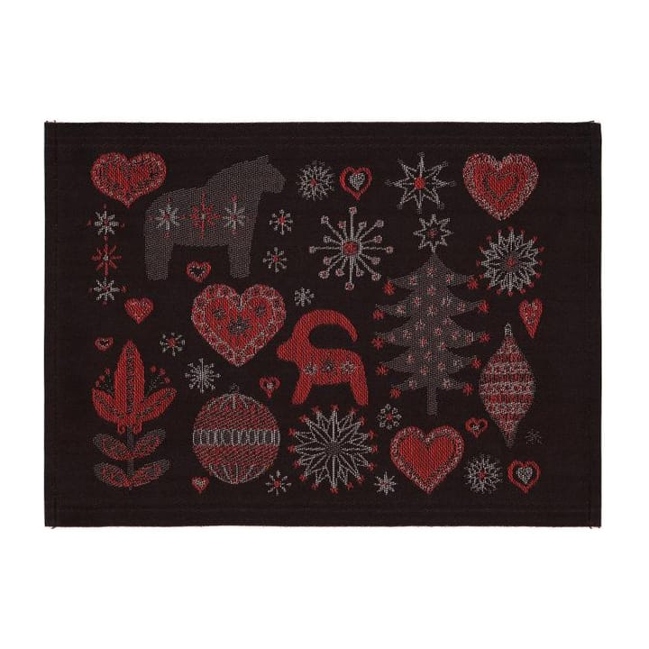 Julnatt ランチョンマット - black - Ekelund Linneväveri