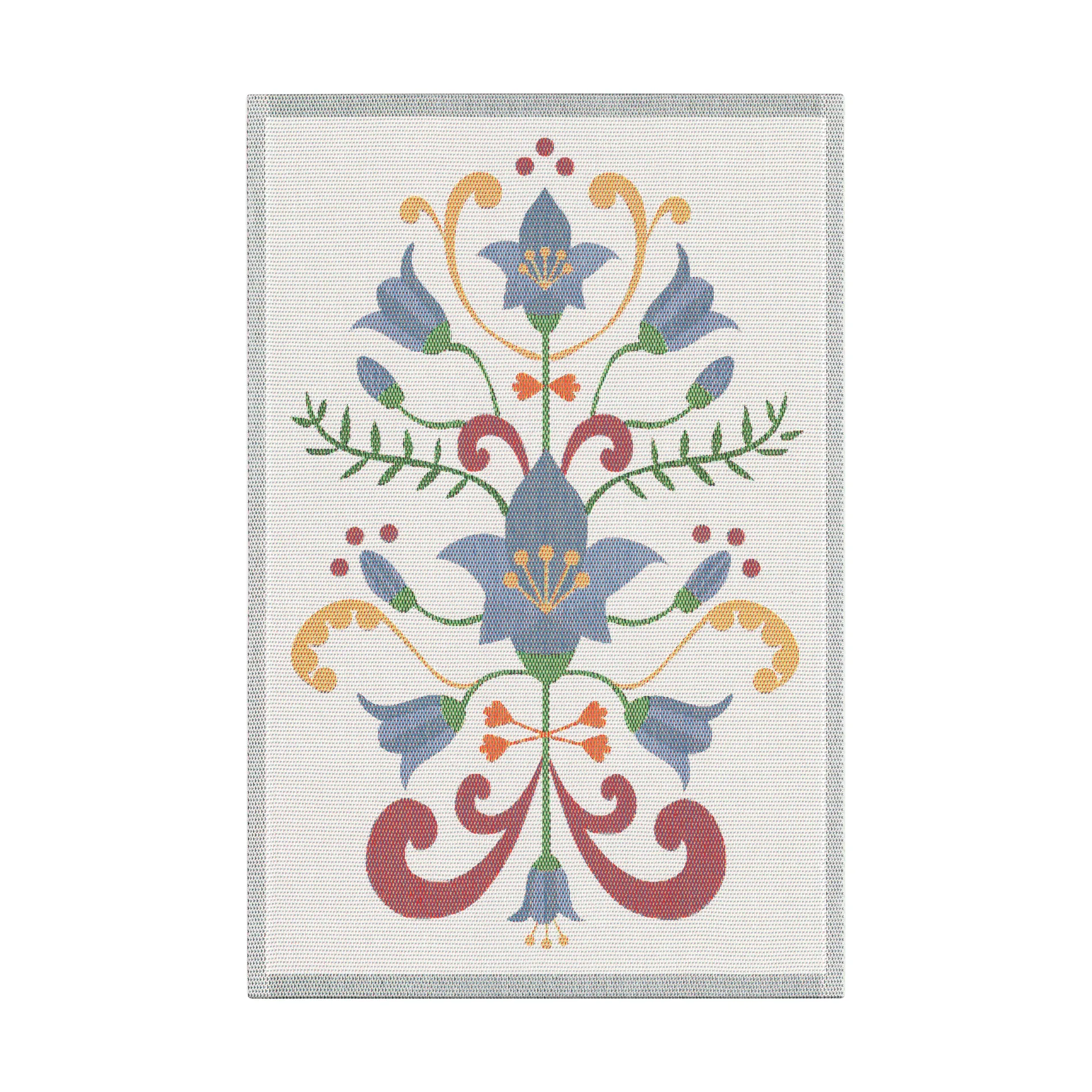 Lindas blåklocka キッチンタオル 40x60 cm, Blue-grey Ekelund Linneväveri