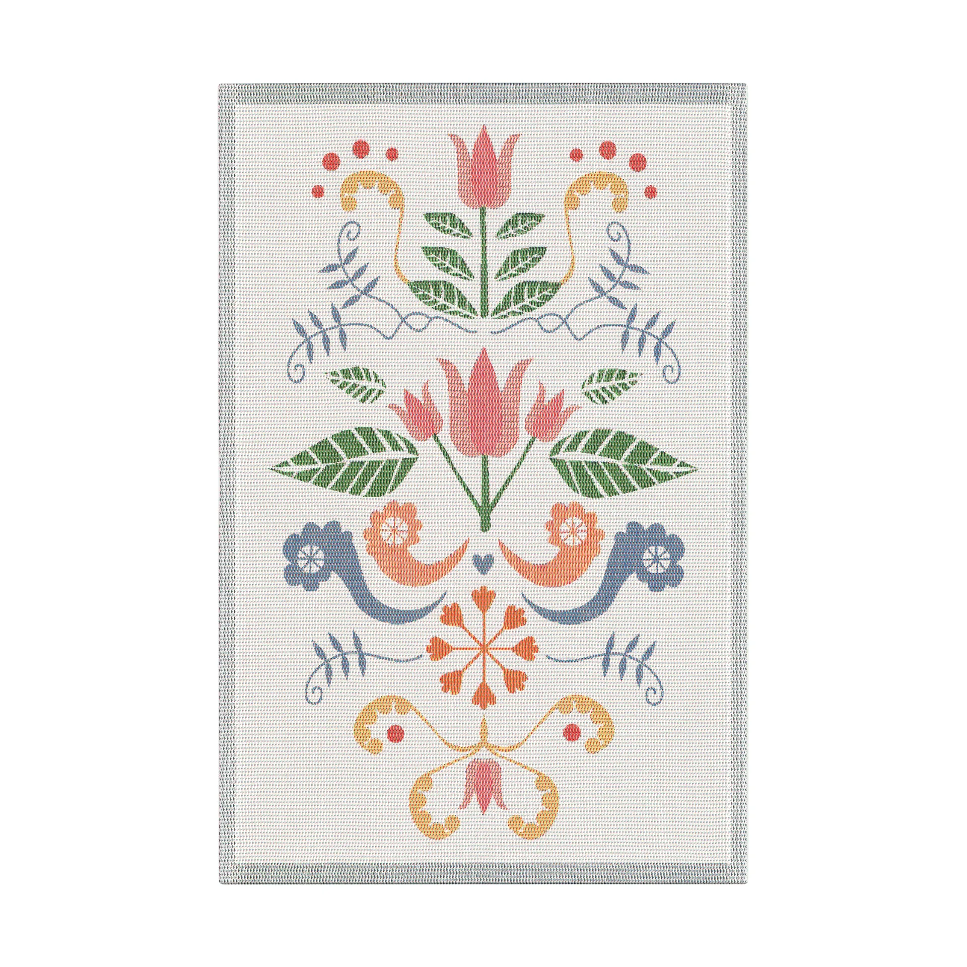 Lindas tulpan キッチンタオル 40x60 cm, Pink-grey Ekelund Linneväveri