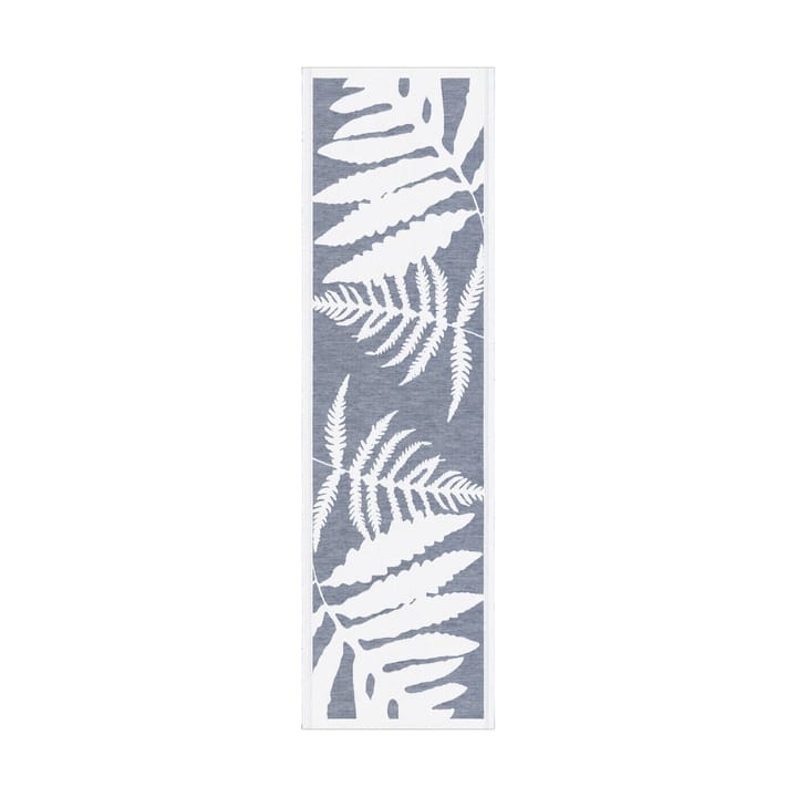 Ormbunkar テーブルランナー 35x120 cm - Blue-white - Ekelund Linneväveri