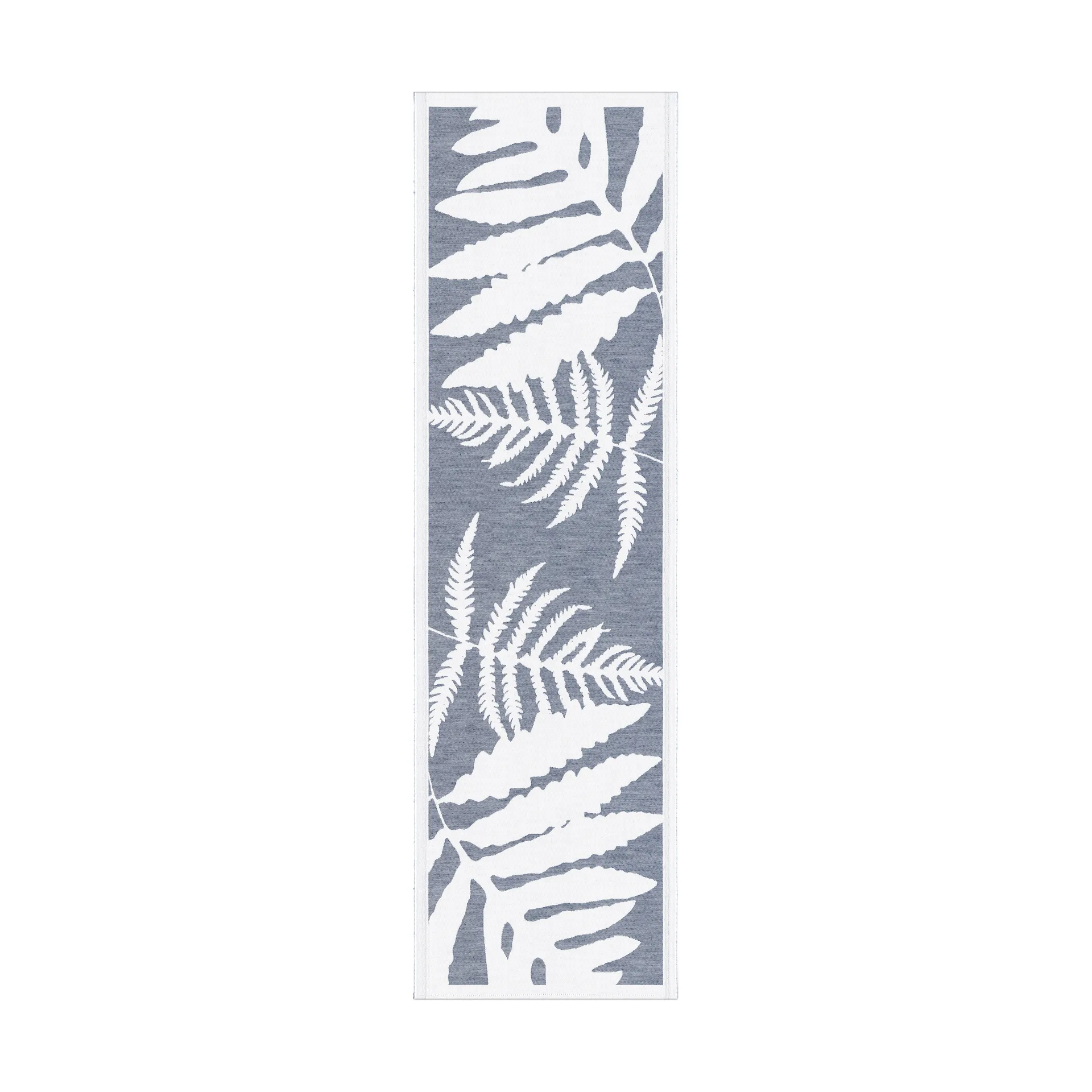 Ormbunkar ランナー 50x150 cm, Blue-white Ekelund Linneväveri