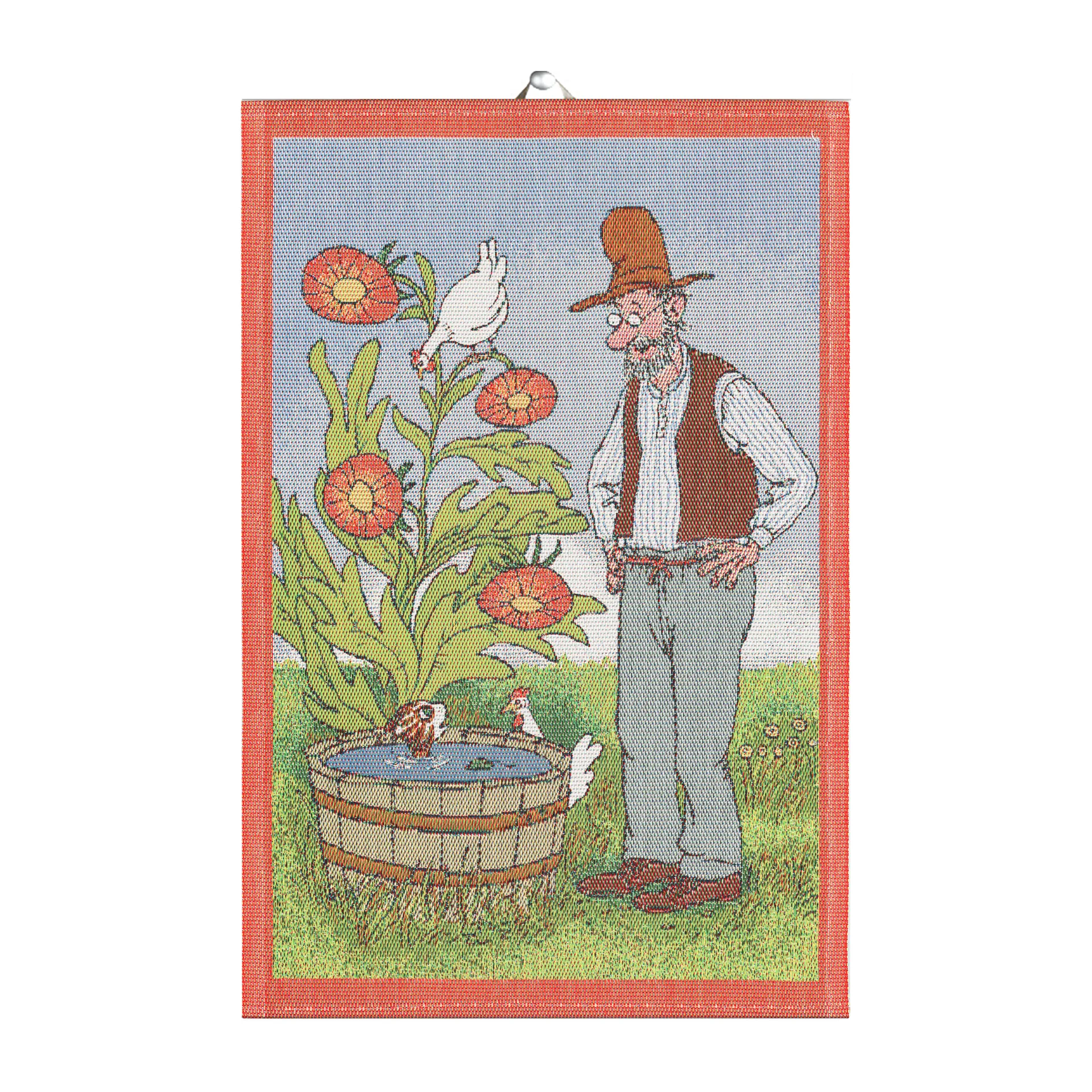 Pettson and Findus キッチンタオル, Findus bathes Ekelund Linneväveri