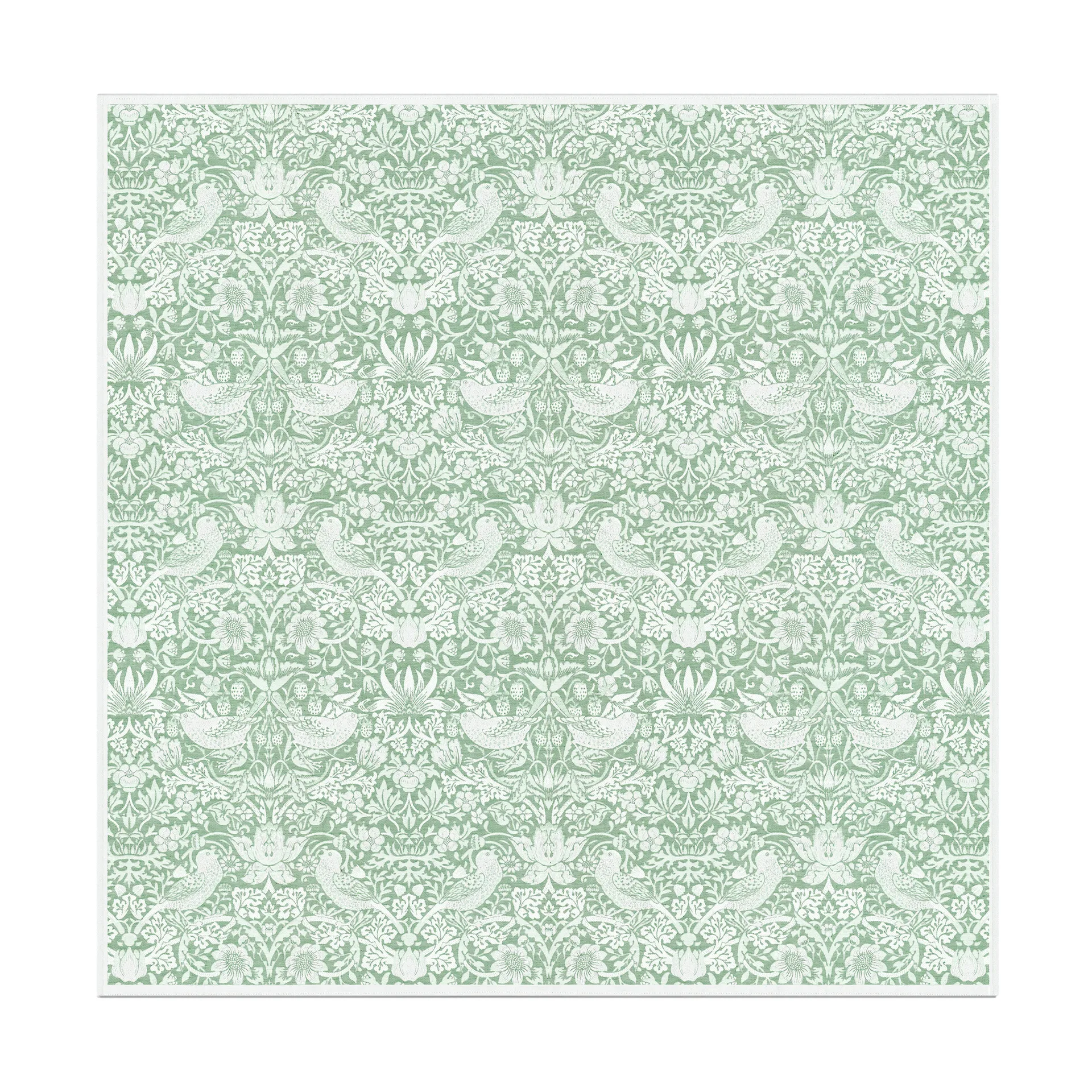 Strawberry Thief テーブルクロス 150x150 cm, Green Ekelund Linneväveri