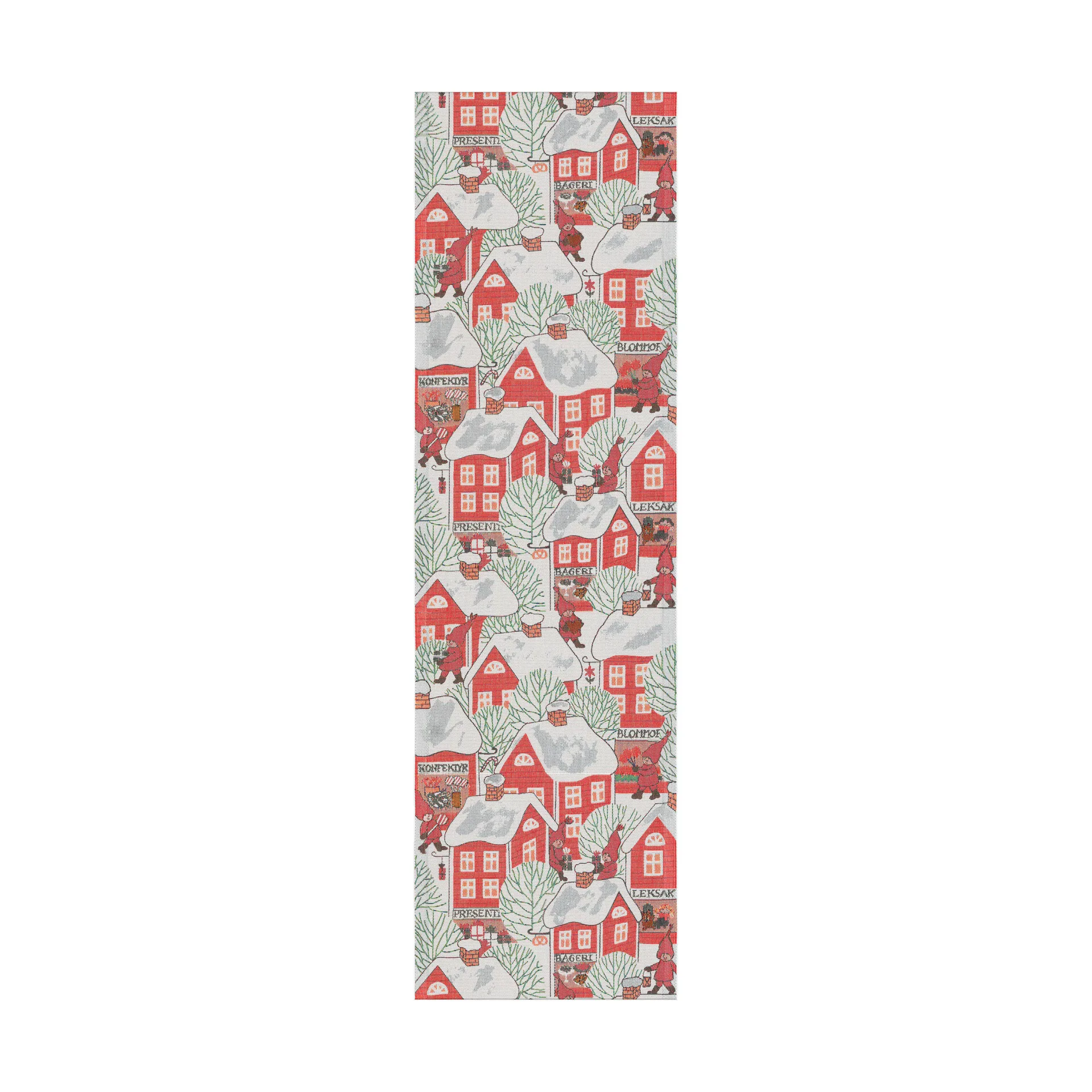 Tomtebyn テーブルランナー 35x120 cm, Red Ekelund Linneväveri