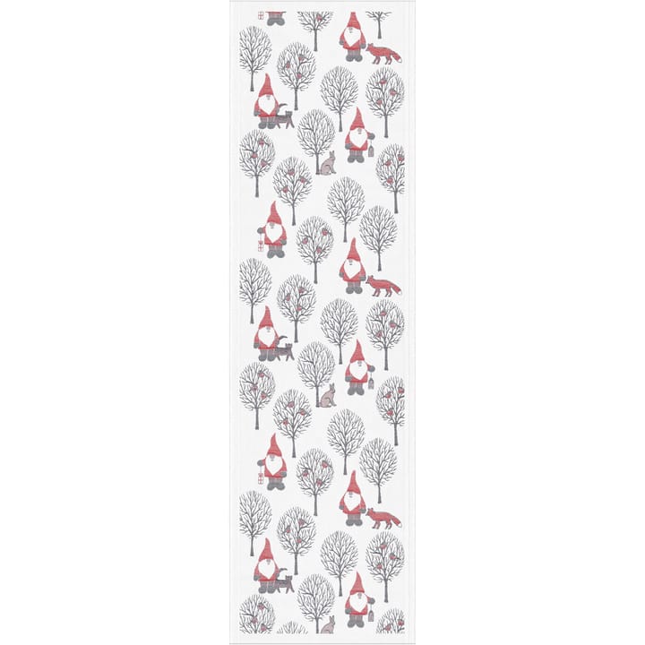 Tomteliv テーブルランナー 35x120 cm - grey-red - Ekelund Linneväveri