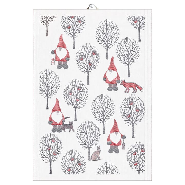 Tomteliv キッチンタオル 35x50 cm - grey-red - Ekelund Linneväveri