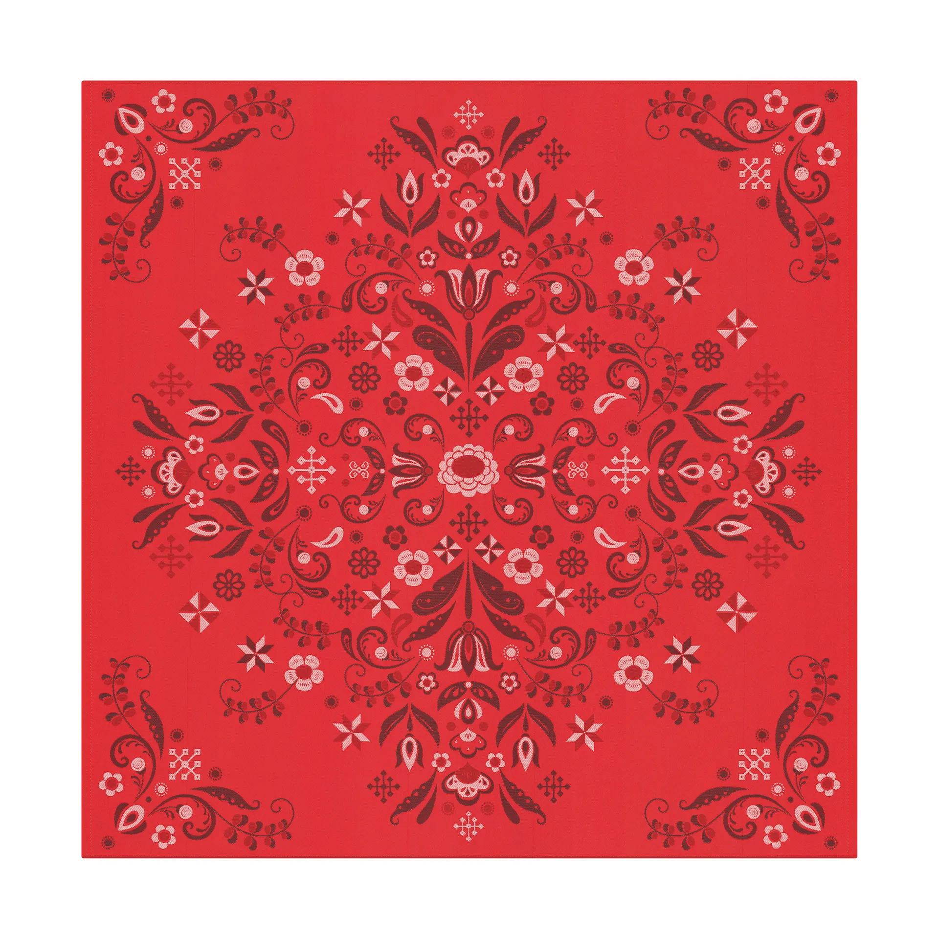 Torplyckan テーブルクロス 145x145 cm, Red Ekelund Linneväveri