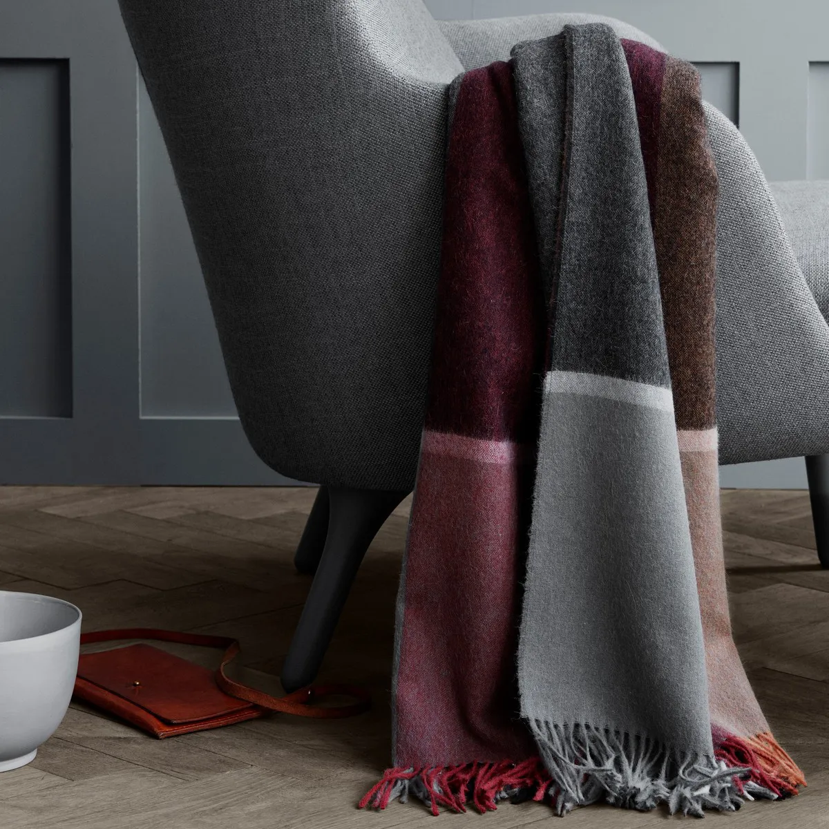 Manhattan スロー, terracotta-red magma Elvang Denmark