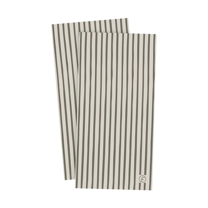 Ernst ナプキン ストライプ 10x20 cm 20枚 - Green-light gray - ERNST | エルンスト