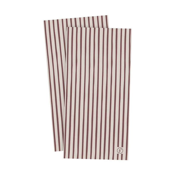 Ernst ナプキン ストライプ 10x20 cm 20枚 - Red-light gray - ERNST | エルンスト