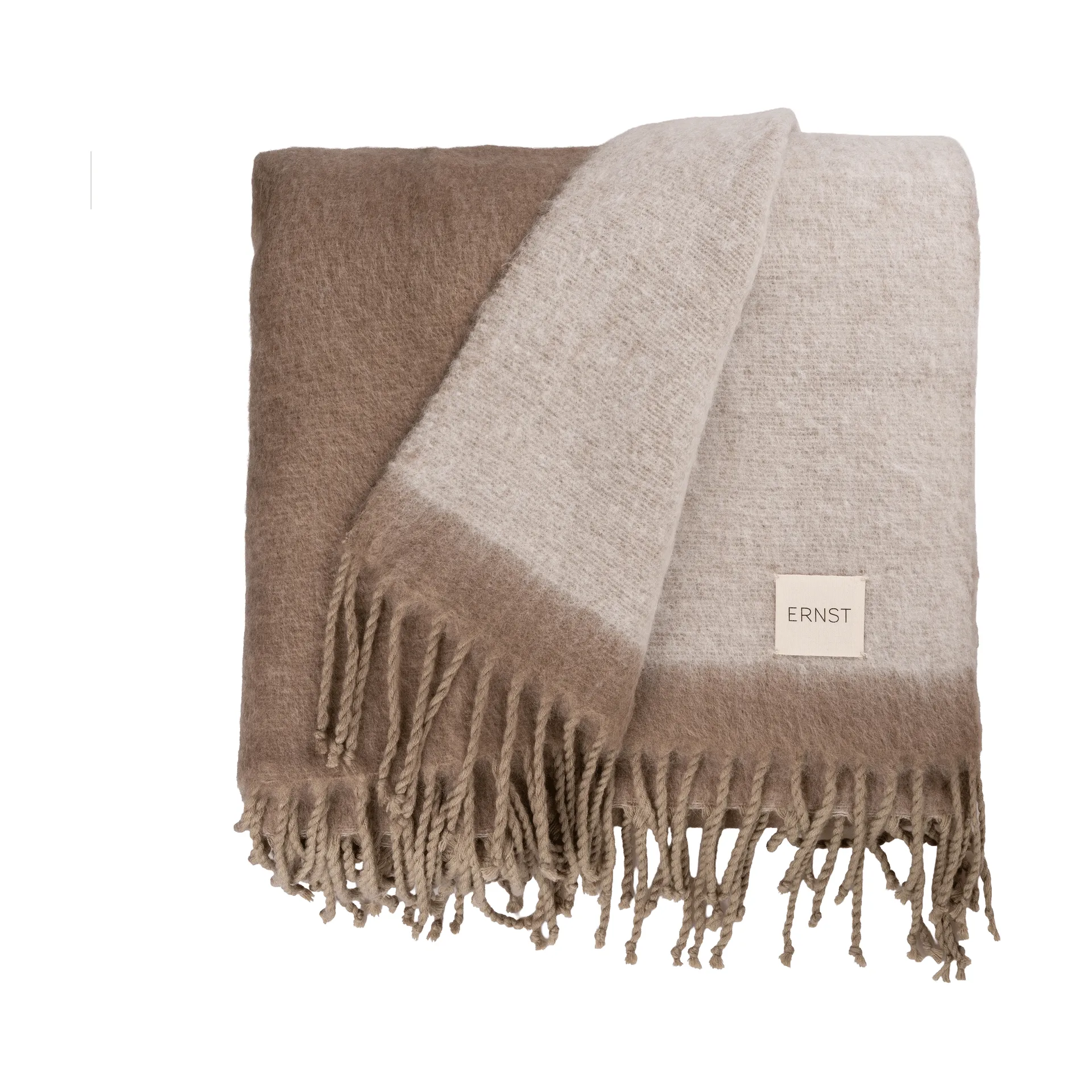 Ernst フリンジ付きスロー 130x170 cm, Beige-white ERNST | エルンスト