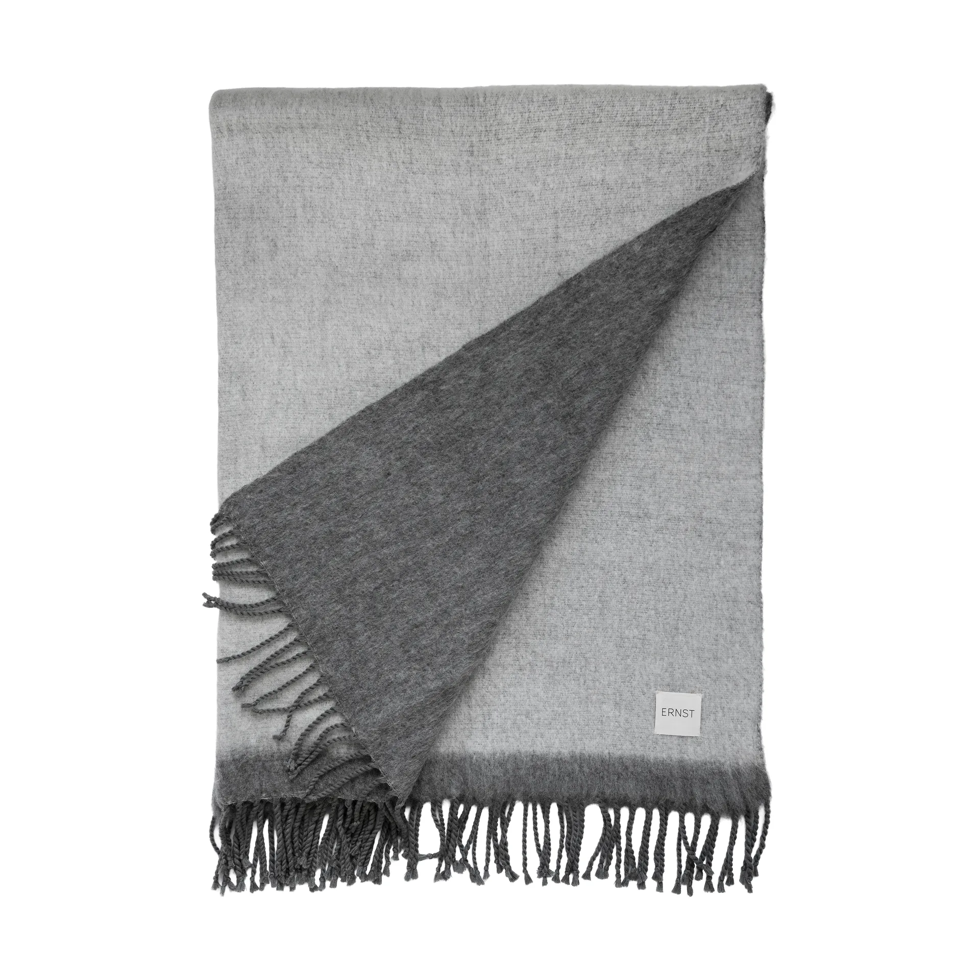 Ernst フリンジ付きスロー 130x170 cm, Dark gray-white ERNST | エルンスト
