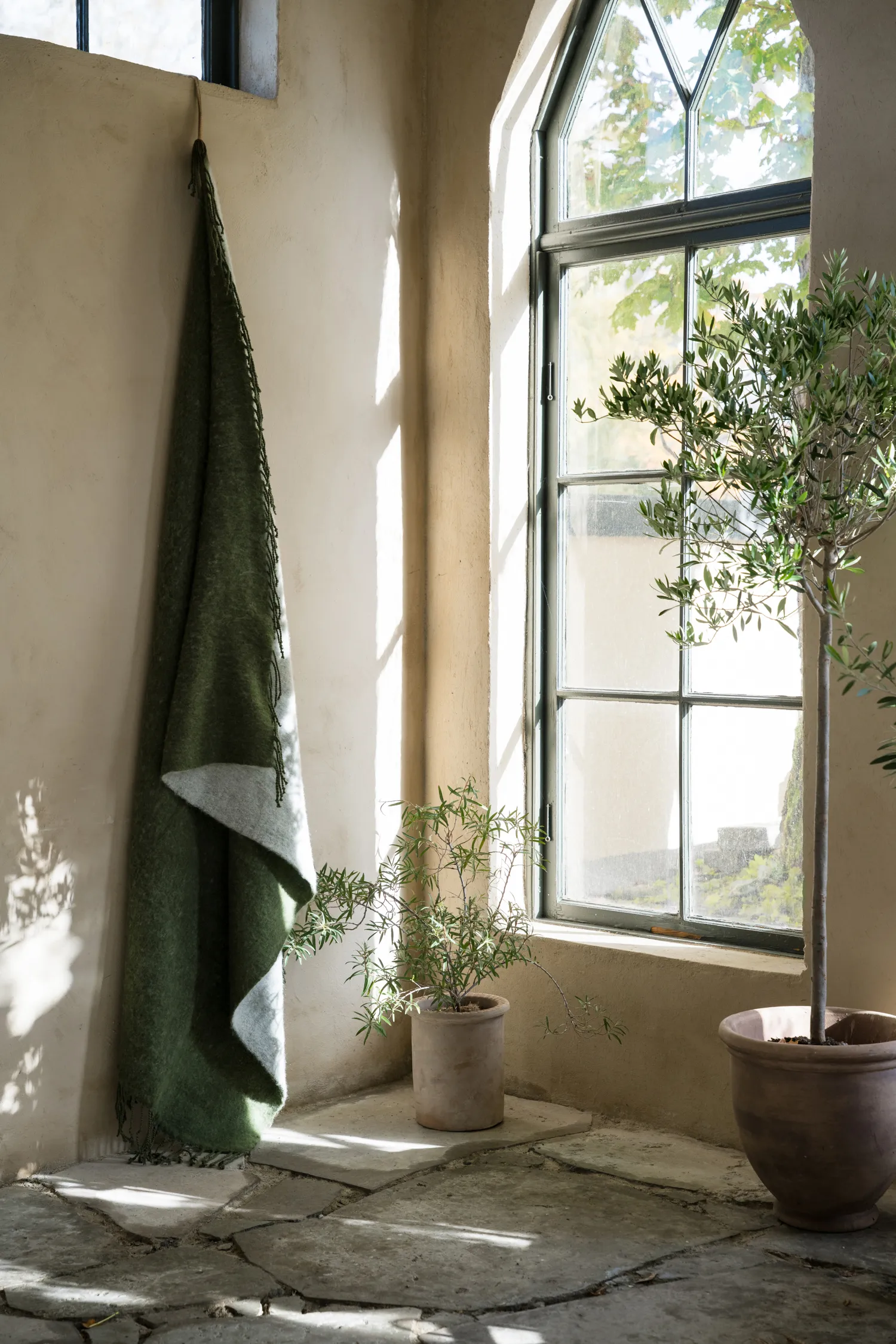 Ernst フリンジ付きスロー 130x170 cm, Green-white ERNST | エルンスト